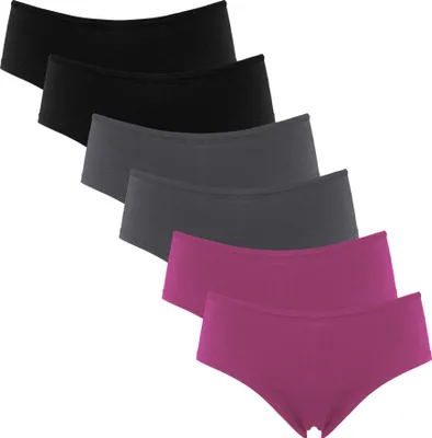 Produktbild von Fabio Farini - 6 Stück Damen Panties - klassische Frauen Hipster Unterhosen aus Baumwolle im sportlichen Panty-Style