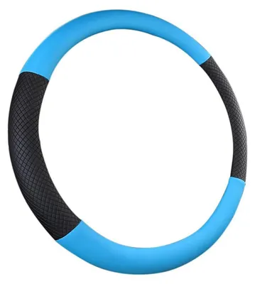 Produktbild von Lenkradbezug Auto Anti-Rutsch Leder Atmungsaktiv Mikrofaser Blau 37-38 cm