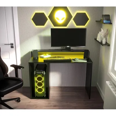 Obrázek produktu pro Počítačový stůl LAMAR 2 s LED osvětlením - černý