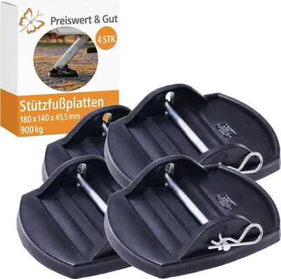 Produktbild von Wohnwagen Stützplatten 4er Set 180x140 mm Stützfuß Unterlegplatten Caravan 900kg