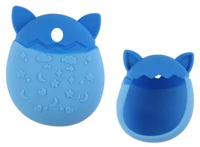 Produktbild von Leantoys Tamagotchi-Hülle, blaue Silikonhülle