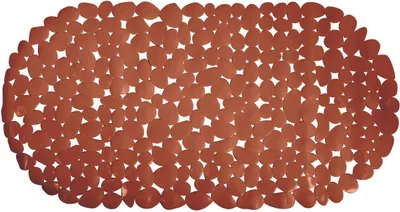Immagine prodotto di MSV Tappeto per doccia Tappeto per vasca da bagno Tappeto antiscivolo "Pebble" - antibatterico antiscivolo con ventose - Terracotta - 39x99 cm
