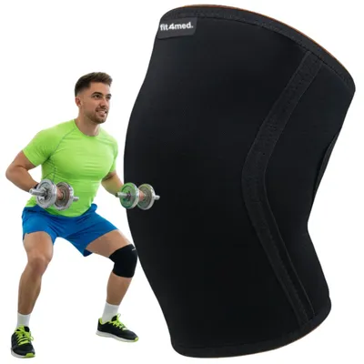 Produktbild von FIT4MED |Neopren-Kniebandage Kniebandage Knieschoner Schutzbandage M - stützend & kompressionsfördernd - gepolstert, universell (L/R), Handwäsche