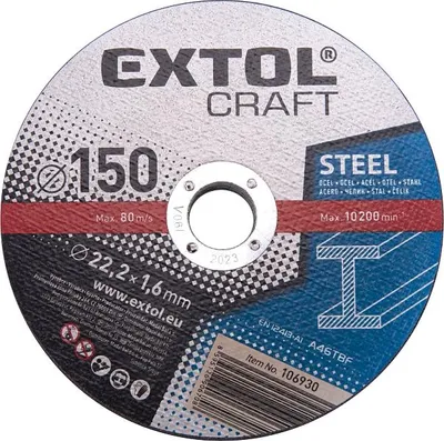 Image de Extol Craft (106930) Disques à tronçonner les métaux, 5 pièces, 150 x 1,6 x 22,2 mm