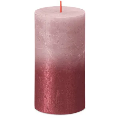 Produktbild von Bolsius Rustik Eschen- Rose rot 130/68mm
