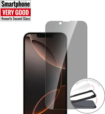 Produktbild von 4smarts Second Glass Privacy mit Montagerahmen iPhone 16e