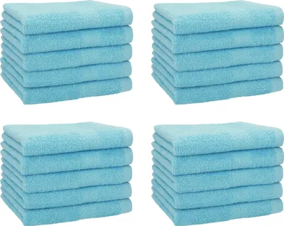 Produktbild von Betz 20 Stück Gästetücher 30x50 cm PREMIUM 100% Baumwolle Set  Farbe: ocean