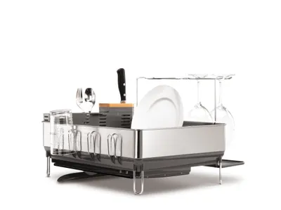 Produktbild von simplehuman Stahlrahmen Abtropfgestell, fingerabdrucksicherer Edelstahl, grau - LxBxH 55,3 x 51,3 x 36,2 cm; KT1154