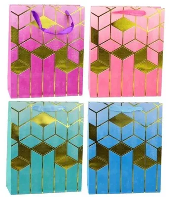 Produktbild von Torebka prezentowa geometryczny wzór 32 x 26 x 12 cm