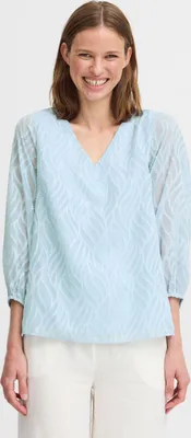 Produktbild von b.young BYFRIKKE Damen Bluse Shirt mit 3/4-Ärmel V-Ausschnitt Raffungen loose fit