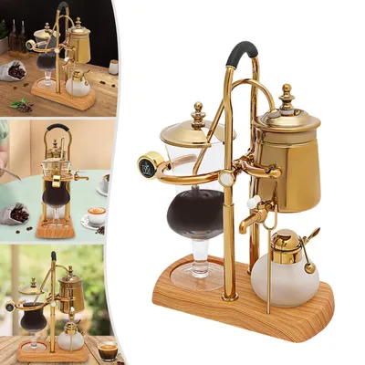 Produktbild von Kaffeemaschinen-Set Belgische Vakuum-Kaffeekanne Siphon Kaffeebereiter Luxus Stil Gold