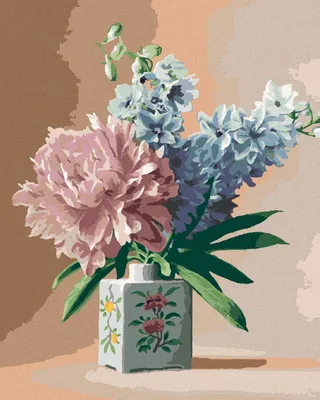 Produktbild von Zuty - Malen nach Zahlen - STILLLEBEN VON HORTENSIEN IN KERAMIKVASE (PIETER WAGEMANS), 40x50 cm, ohne Keilrahmen