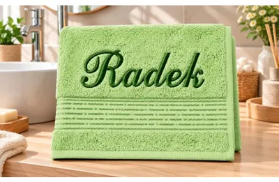 Produktbild von Frotteehandtuch mit Namensstickerei - 50x100 cm - Grün