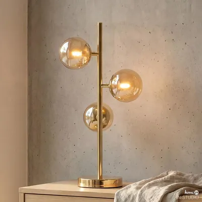 Produktbild von home24 Tischleuchte - Glas / Eisen - 3-flammig
