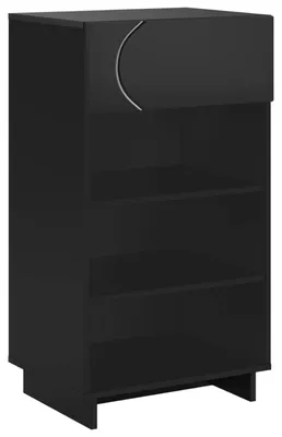 Image de vidaXL Armoire à chaussures, 48 x 38 x 87,5 cm, panneaux de particules, noire