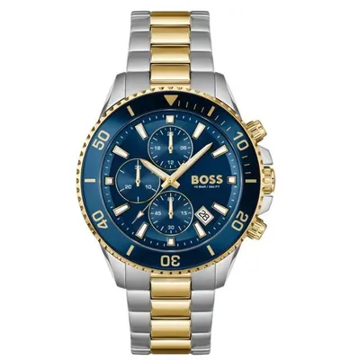Produktbild von BOSS Admiral 1514257 46mm Herrenchronograph aus Edelstahl und Gelbgold PVD