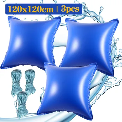 Produktbild von Vigevee Poolkissen 120x120cm | Winterkissen für Pool | Luftkissen Poolabdeckung Quadratisch | Frostbeständig bis -25°C | PVC Material | 3 Stück