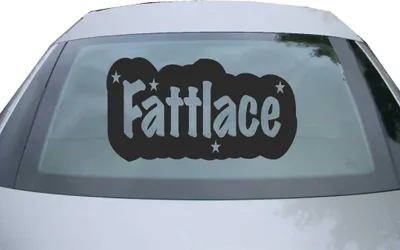 Produktbild von Indigos UG - Aufkleber Heckscheibe & Motorklappe DE2448 - schwarz - 600x329 mm - Fatlace - Auto Scheiben Fenster Heckklappe Tuning Racing JDM - Die cut