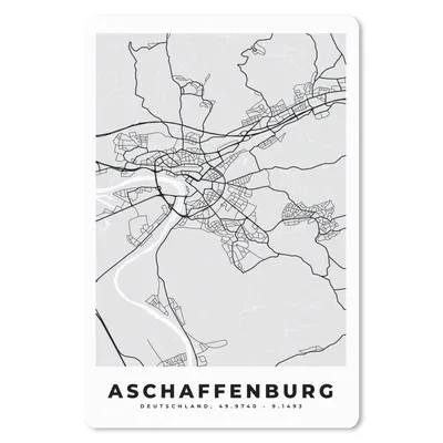 Produktbild von MuchoWow® Mauspad Mousepad Deutschland - Stadtplan - Karte - Afschaffenburg 18x27 cm - Mousepads - Maus Mat - Pad - Mausunterlage