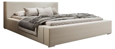 Produktbild von Polsterbett PIANI 180x200 Cord Creme mit Bettkasten & Lattenrost