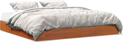 Produktbild von Design Massivholzbett Wachsbraun 200x200 cm Kiefer, Klassische Betten 2024 Neu
