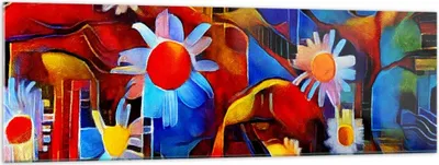 Produktbild von Bilder auf glas - Blume Abstraktion - 160x50cm - Glasbilder - Wandbilder - Kunstdruck - zum Aufhängen bereit - Wanddekoration aus Glas - Glas Bilder - Wandbild auf Glas - Einteilig - GAB160x50-3466