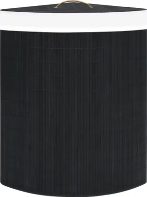 Produktbild von vidaXL Eck-Wäschekorb Bambus Schwarz 60 L