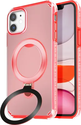 Produktbild von Avizar, MagSafe Hülle für Apple iPhone 11 Stoßfest mit Klappständer, Rot