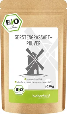 Produktbild von Gerstengrassaftpulver 250 g - Rohkostqualität aus den USA - ohne Zusätze ideal zum Anthony William Smoothie