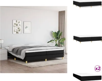 Produktbild von vidaXL Boxspringbett mit Matratze Schwarz 200x200 cm Stoff -  Betten & Bettgestelle