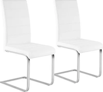 Immagine prodotto di Set di 2 sedie da pranzo Famanu - Eleganti, ergonomiche e confortevoli - Bianco