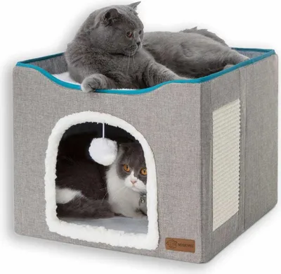 Produktbild von Monkimau Katzenhöhle für 2 große Katzen flauschig warm Katzenbett