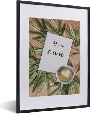 Produktbild von MuchoWow® MuchoWow® Gerahmtes Poster Du kannst" - Kaffee - Zitate - Sprichwörter 30x40 cm - Poster mit zchwarzem Bilderrahmen - Wandposter Schlafzimmer