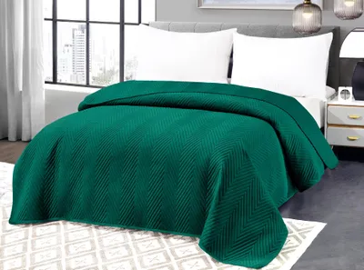 Obrázok produktu pre Zelený zamatový prehoz na posteľ ARROW VELVET Rozmer: 200 x 220 cm