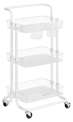 Obrázok produktu pre Ocelový vozík – s priehľadnou zásuvkou – nosnosť 10 kg na úroveň – rozmer 37,3 x 42,5 x 86,3 cm