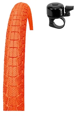 Produktbild von 1 x Kenda K-907 Krackpot BMX Fahrradreifen 20 x 1,95 (50-406) Orange inkl. Fahrradklingel