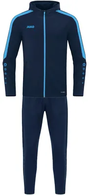 JAKO Unisex Trainingsanzug Polyester Power mit Kapuze marine skyblue