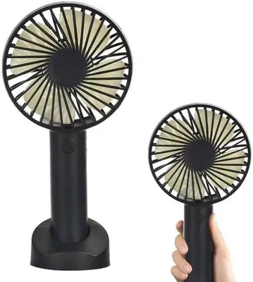 Obrázok produktu pre Mini ventilátor, prenosný, s možnosťou nabíjania cez USB, vhodný do kancelárie, na cestovanie, kempovanie, na pracovný stôl, pre vnútorné aj vonkajšie použitie.