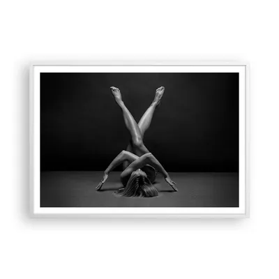 Produktbild von Gerahmtes Poster - Weißer Rahmen - Frau Gymnastik Yoga - 100x70 cm - Wand Bild - Wanddeko - Wandbilder - Kunstposter - Wandposter - Bilderrahmen - Bilder - Kunstdruck - P2WAA100x70-4957