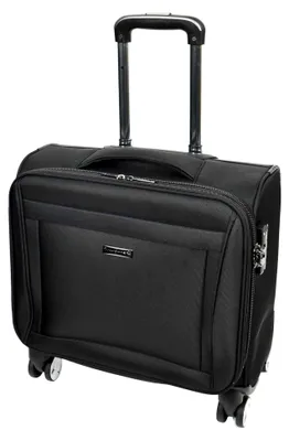 Produktbild von Pilotenkoffer mit 4 Rollen, leicht, TSA-Schloss, Kabinengröße, Reise-Business-Tasche, Schwarz, S, Softcase