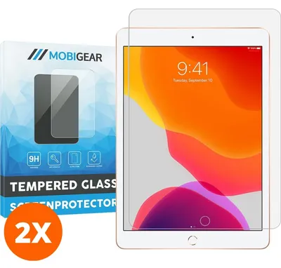 Produktbild von Mobigear iPad 7 (2019) Panzerglas-Displayschutzfolie – Gehärtetes Glas – Kompatibel mit Hüllen (2er-Pack)