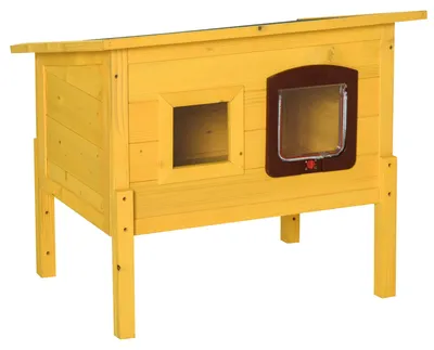 Image de Maison en bois pour chats - Cage pour chats - Abri pour chats - Petite maison pour chats - Enclos pour chats - Toit en bitume résistant aux intempéries