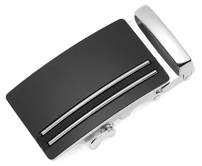Automatische Gürtelschließe für 3,5 cm breite Ledergürtel, schwarz