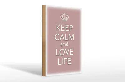 Produktbild von Holzschild Spruch 20x30cm Keep Calm and love life