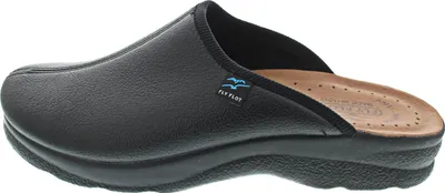 Produktbild von Fly Flot Herren Clog Schlupfschuh mit Stretchmaterial und Lederdecksohle 220080, Größe:46 EU, Farbe:Schwarz
