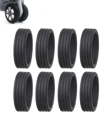 Produktbild von Rollenschutzhüllen Für Koffer 8er-Pack, Silikonhülle Für Spinnerrollen, Schwarz Für Reisegepäck Und Bürostühle