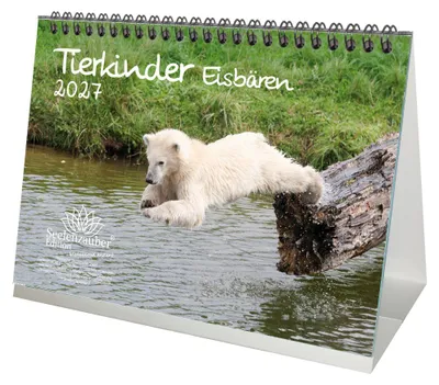 Produktbild von Tierkinder Eisbären DIN A5 Tischkalender 2027 Eisbär - Seelenzauber