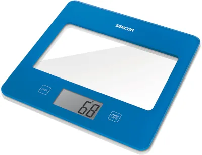 Produktbild von SENCOR SKS 5032BL Kuchyňská váh, tvrzené bezpečnostní sklo (4 mm), váživost do 5 kg, funkce nulování hmotnosti nádoby (Tara), funkce postupného dovažování