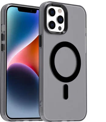 Produktbild von Handyhülle für iPhone 13 Pro Max, Hülle Kompatibel mit MagSafe, Schlank Durchscheinend Matt Stoßfest Schutzhülle Schwarz