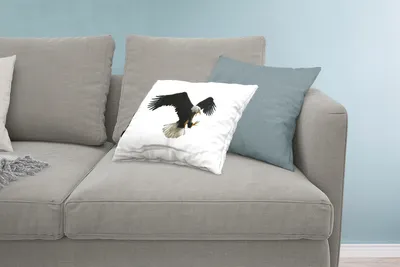 Produktbild von MuchoWow® Zierkissen Sofakissen Wohnzimmer Dekokissen 60x40 cm Adler - Vogel - Weiß - Kopfkissen - Polster mit Foto